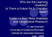 Reading Research for Students with Learning Disabilities Powerpoint Presentation