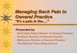 Managing Back Pain in General Practice PowerPoint Presentation