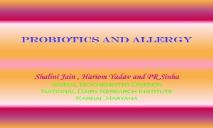 Probiotics and Allergy PowerPoint Presentation