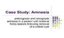 Amnesia PowerPoint Presentation