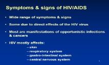 Symptoms & signs of HIV-AIDS PowerPoint Presentation