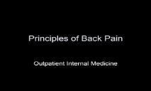 Principles of Back Pain PowerPoint Presentation
