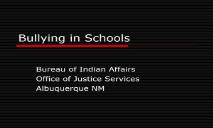 Bullying in Schools PowerPoint Presentation