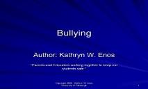 Bullying-Pittsburgh PowerPoint Presentation