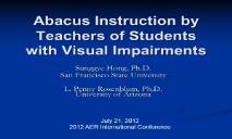 Abacus Instruction by Teachers of Students PowerPoint Presentation