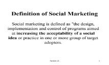 Definition of Social Marketing PowerPoint Presentation