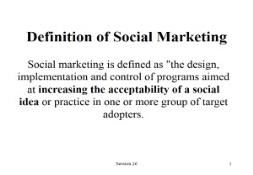 Definition of Social Marketing PowerPoint Presentation