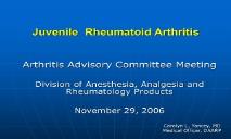 About Juvenile Rheumatoid Arthritis PowerPoint Presentation
