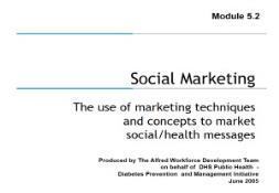 Social Marketing-Department of Health Victoria PowerPoint Presentation
