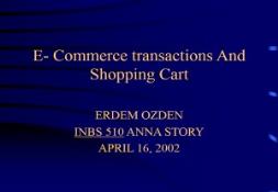 E-Commerce transactions And Shopping Cart PowerPoint Presentation