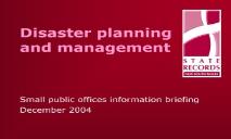 Disaster planning and management PowerPoint Presentation