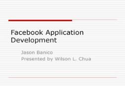 Facebook Application Development PowerPoint Presentation