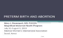 Preterm Birth And Abortion PowerPoint Presentation