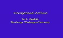 Occupational Asthma PowerPoint Presentation