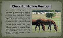Electric Horse Fences PowerPoint Presentation