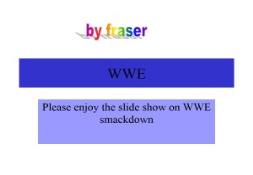 WWE PowerPoint Presentation