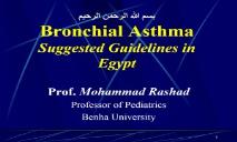 Asthma in Egypt 2007 PowerPoint Presentation
