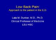 Overview of Low Back Pain Powerpoint Presentation