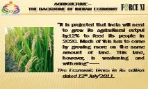 AGRICULTURE  (THE BACKBONE OF INDIAN ECONOMY) PowerPoint Presentation