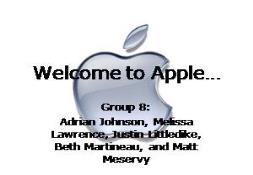 Welcome to Apple PowerPoint Presentation