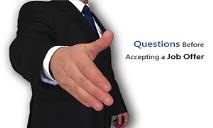 Questions Before Accepting a Job Offer PowerPoint Presentation