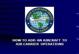 How to Add an Aircraft to Air Carrier Operations PowerPoint Presentation