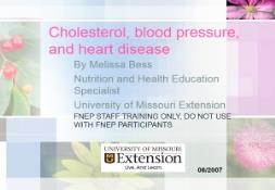 Cholesterol, blood pressure, and heart disease PowerPoint Presentation