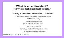 Antioxidants Small Molecule Antioxidants the Basics PowerPoint Presentation