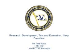 Research, Development Test and Evaluation Navy Overview PowerPoint Presentation