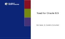 Sales Training Toad for Oracle SQL Navigator PowerPoint Presentation