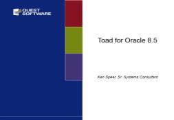 Sales Training Toad for Oracle SQL Navigator PowerPoint Presentation