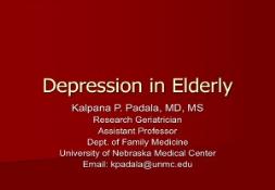 Depression in the Elderly - UNMC PowerPoint Presentation