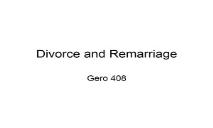 Divorce and Remarriage Simon Fraser University PowerPoint Presentation