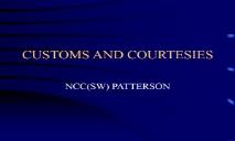 CUSTOMS AND COURTESIES PowerPoint Presentation