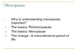 Menopause University of San Francisco USF PowerPoint Presentation