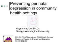 Preventing postpartum depression in a community health PowerPoint Presentation