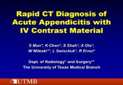 Rapid CT Diagnosis of Acute Appendicitis UTMB Radiology PowerPoint Presentation