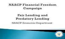 NAACP Predatory Lending Financial Freedom Campaign PowerPoint Presentation