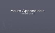 A Acute Appendicitis Tintinalli PowerPoint Presentation