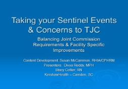 Reviewable Sentinel Events - Recent News Upcoming Events  PowerPoint Presentation