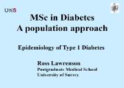 Epidemiology of Type 1 Diabetes Powerpoint Presentation
