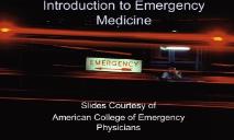 Introduction to Emergency Medicine PowerPoint Presentation