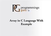 Array in C Language With Example Powerpoint Presentation