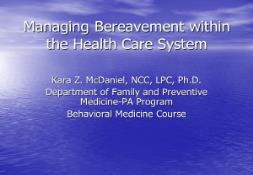 BEREAVEMENT Department PowerPoint Presentation