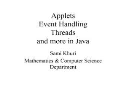Event Handling Department of Computer Science PowerPoint Presentation