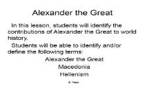 Alexander the Great White Plains Public Schools PowerPoint Presentation