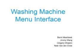 Washing Machine Menu Interface PowerPoint Presentation