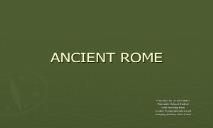 ANCIENT ROME Palmdale School District PowerPoint Presentation