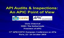 Audits Inspections APIC Point of View PowerPoint Presentation