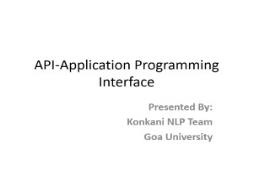 API Application Programming Interface PowerPoint Presentation